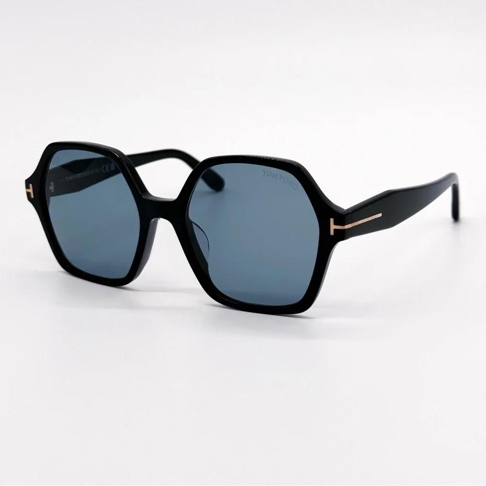 NEW TOM FORD ROMY TF1032/F 01A WOMEN SUNGLASSES FT1032/F/S BLACK BLUE EYEWEAR